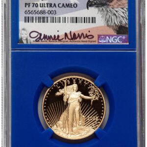 2022-W Modern Bullion Coins (2022-W Proof Gold Eagle 1/2 oz FDR Jennie Norris Blue Core)