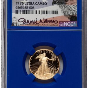 2022-W Modern Bullion Coins (2022-W Proof Gold Eagle 1/4 oz FDR Jennie Norris Blue Core)