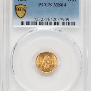 1855 Gold Dollars (1855 G$1 Type Two, MS PCGS Secure)