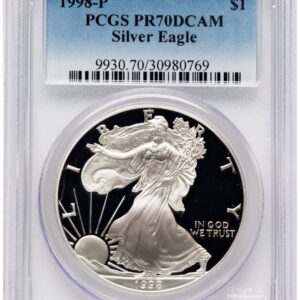 1998-P Modern Bullion Coins (1998-P Proof Silver Eagle 1 oz Blue Gradient)