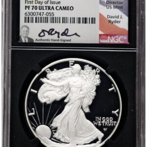 2021-W Modern Bullion Coins (2021-W TY2 Proof Silver Eagle 1 oz FDI David Ryder Blk Core)
