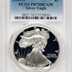 1989-S Modern Bullion Coins (1989-S Proof Silver Eagle 1 oz Blue Gradient)