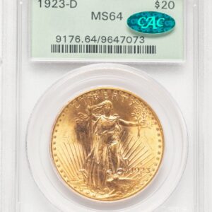 1923-D Saint-Gaudens Double Eagles (1923-D $20 CAC)