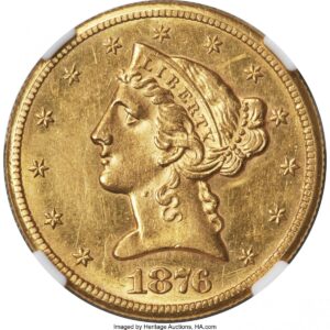 1876-CC Liberty Half Eagles (1876-CC $5)