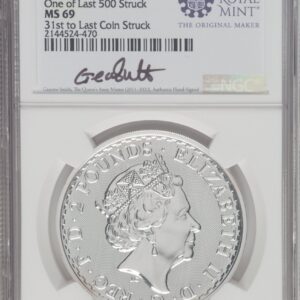 1000 Royal Succession (2023 G.B. S2 BRITANNIA-QE II OBVERSE 31ST TO LAST COIN STRUCK)