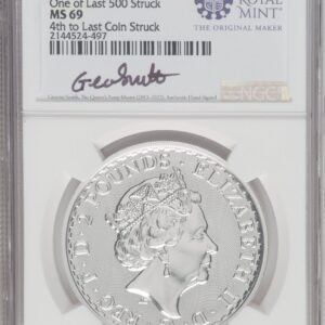 1000 Royal Succession (2023 G.B. S2 BRITANNIA-QE II OBVERSE 4TH TO LAST COIN STRUCK)