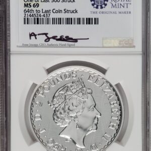 1000 Royal Succession (2023 G.B. S2 BRITANNIA-QE II OBVERSE 60TH TO LAST COIN STRUCK.)