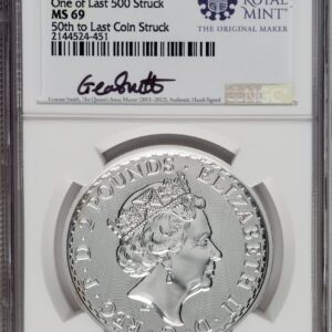 1000 Royal Succession (2023 G.B. S2 BRITANNIA-QE II OBVERSE 44TH TO LAST COIN STRUCK.)