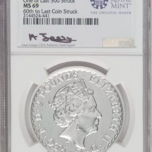 1000 Royal Succession (2023 G.B. S2 BRITANNIA-QE II OBVERSE 59TH TO LAST COIN STRUCK.)