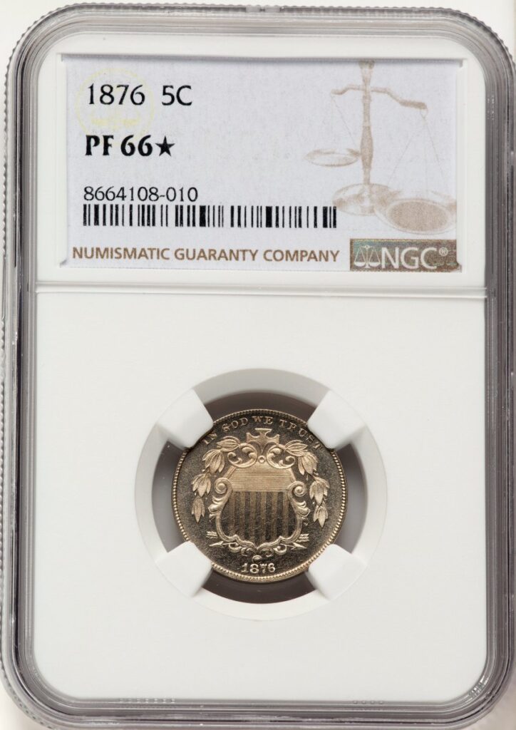 1876 Proof Shield Nickels (1876 5C)