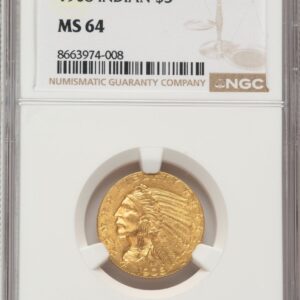 1908 Indian Half Eagles (1908 $5 Indian, MS)