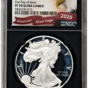 2020-W Modern Bullion Coins (2020-W Proof Silver Eagle Congratulations Set 1 oz FDI Eagle Ribbon Label Blk Core)