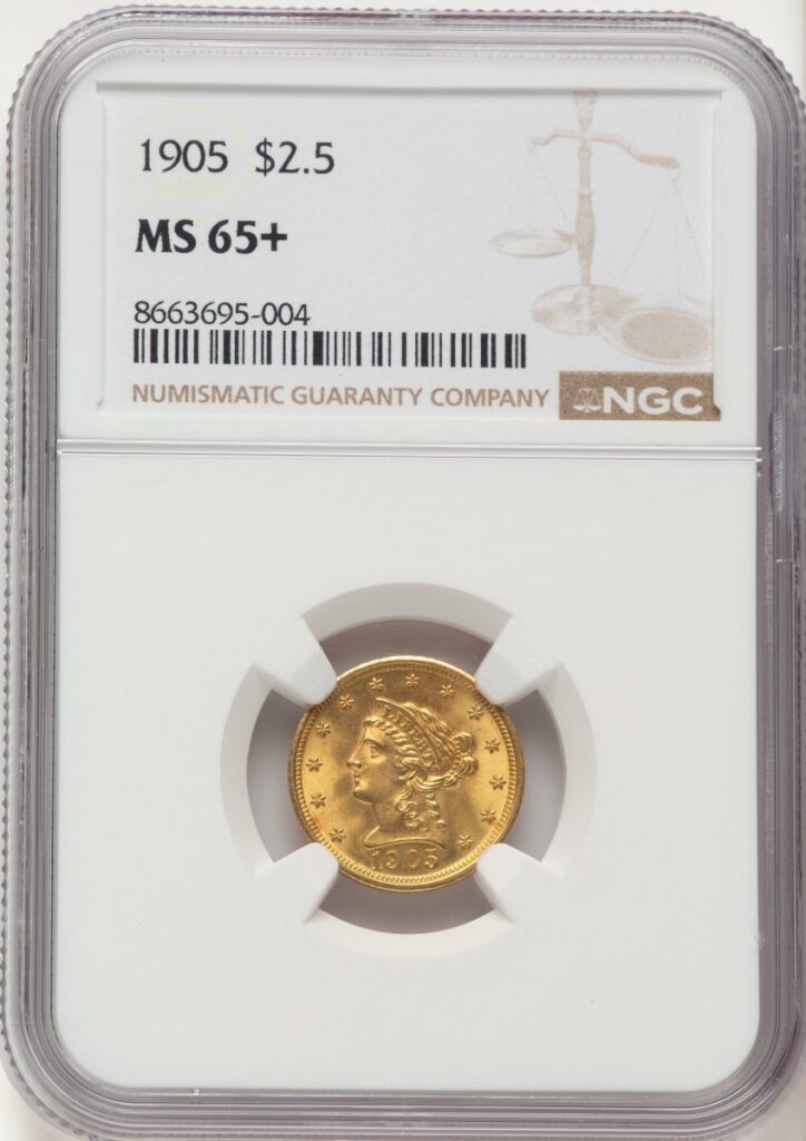 1905 Liberty Quarter Eagles (1905 $2 1/2 NGC Plus)