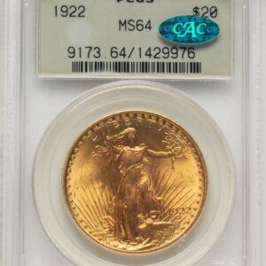 1922 Saint-Gaudens Double Eagles (1922 $20 CAC)