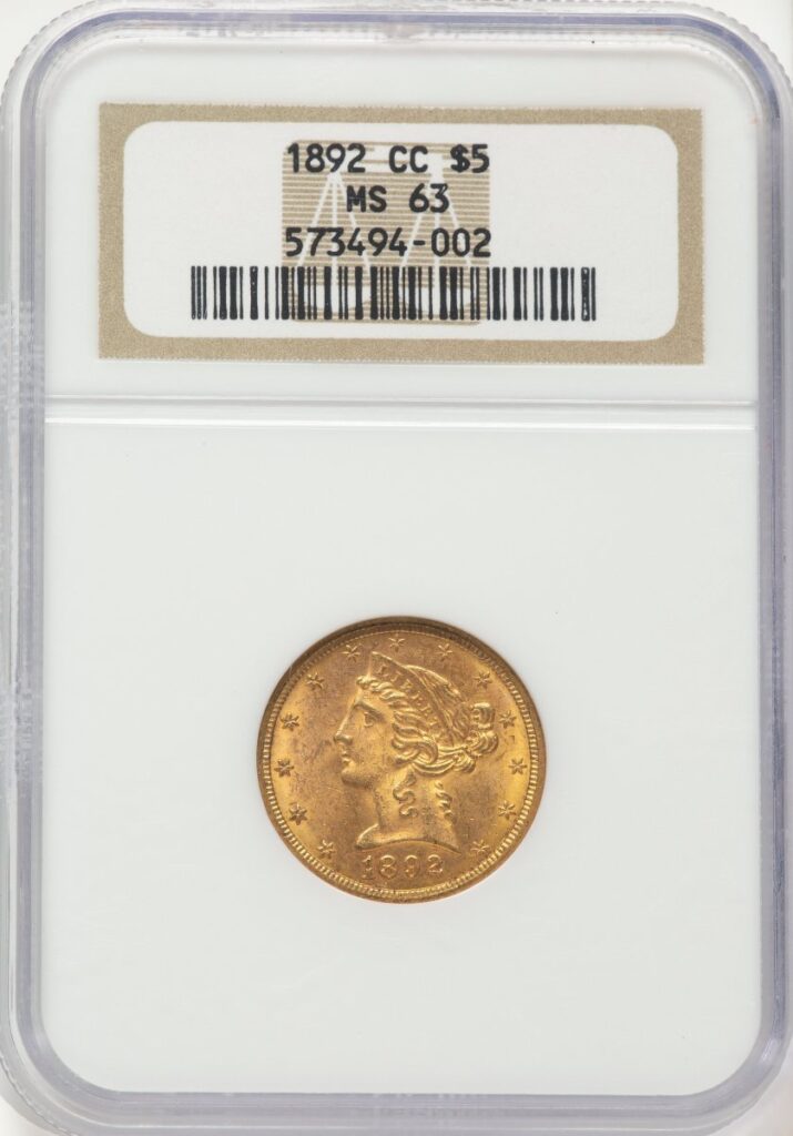 1892-CC Liberty Half Eagles (1892-CC $5)