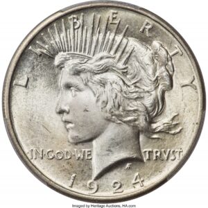 1924 Peace Dollars (1924 S$1 PCGS Secure)