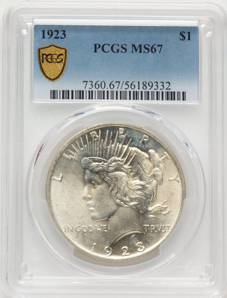 1923 Peace Dollars (1923 S$1 PCGS Secure)