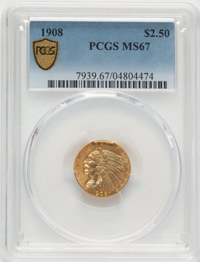 1908 Indian Quarter Eagles (1908 $2 1/2 PCGS Secure)