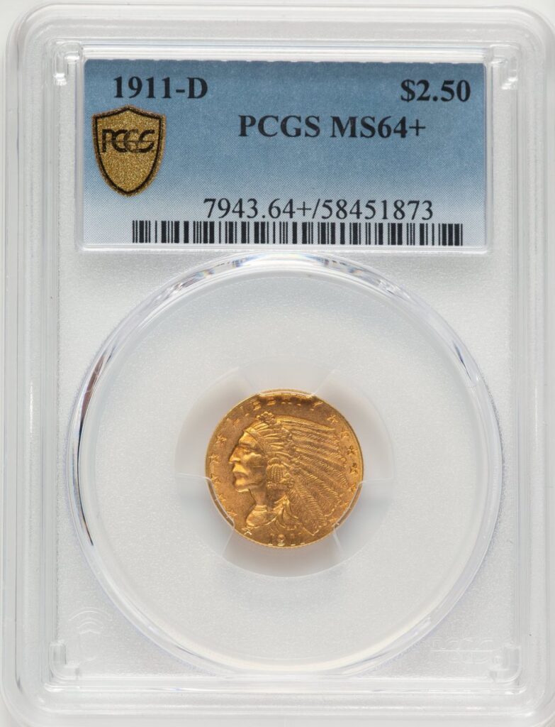 1911-D Indian Quarter Eagles (1911-D $2 1/2 PCGS Secure PCGS Plus)