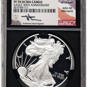2016-W Modern Bullion Coins (2016-W Proof Silver Eagle 1 oz FDI John Mercanti Blk Core)