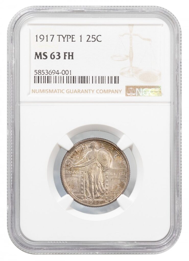 1917-Standing Liberty Quarter - Type 1 No Stars Below Eagle