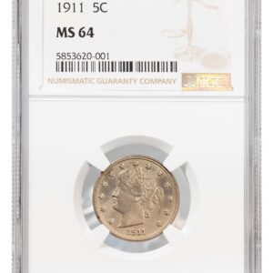 1911-Liberty Nickel - Type 2 With "CENTS"