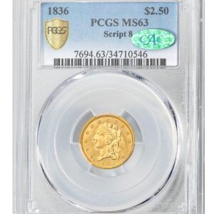 1836-Gold Coins - Classic Head $2.5