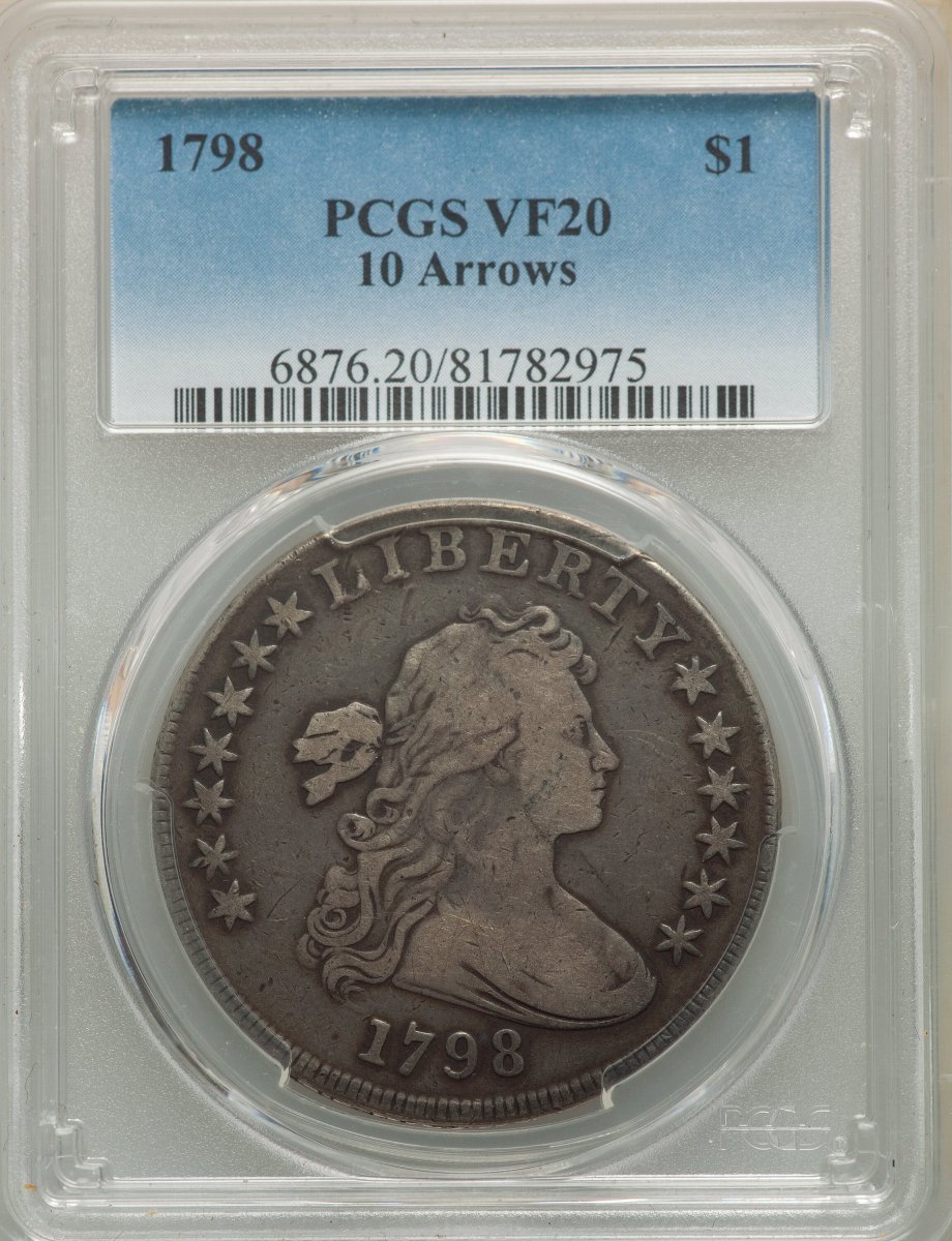 1798 Early Dollars (1798 S$1 Large Eagle, 10 Arrows)