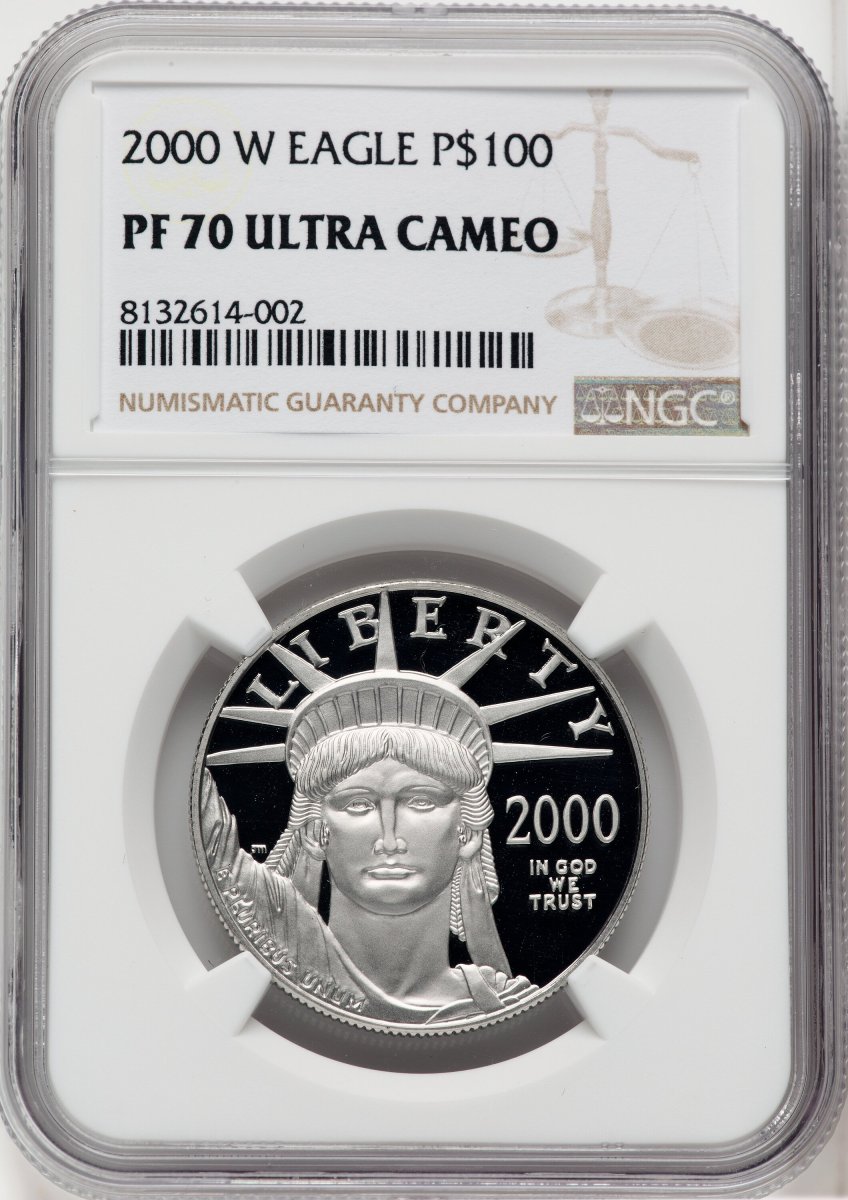 2000-W Modern Bullion Coins (2000-W $100 One-Ounce Platinum Eagle, Statue of Liberty, PR, DC Brown Label)