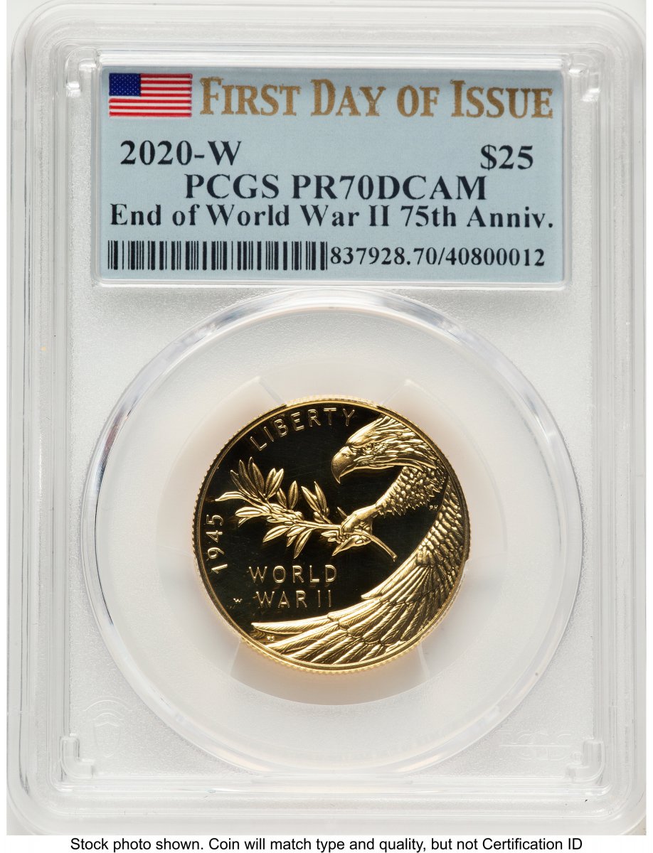 2020-W Modern Bullion Coins (2020-W 1/2 oz Proof Gold End of World War II 75th Anniversary FDI Flag)