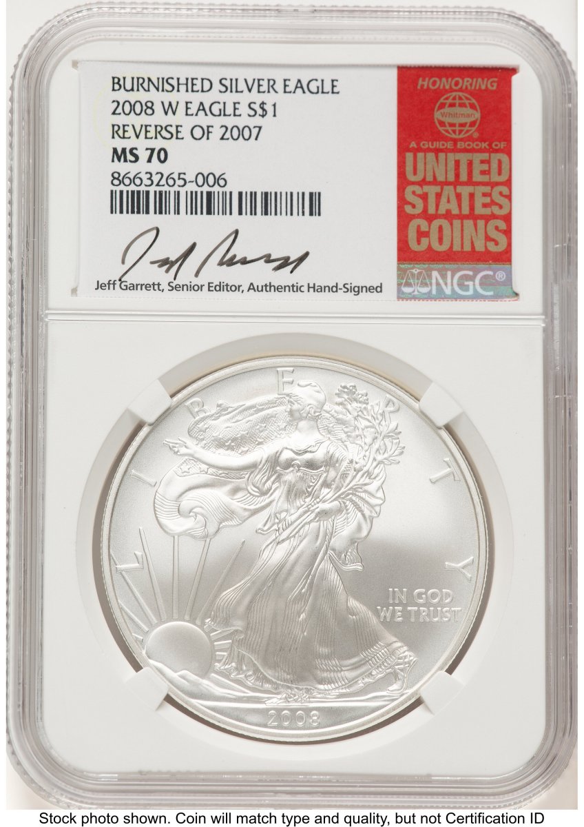 2008-W Modern Bullion Coins (2008-W Reverse of 2007 Burnished Silver Eagle 1 oz Jeff Garrett Red Book)