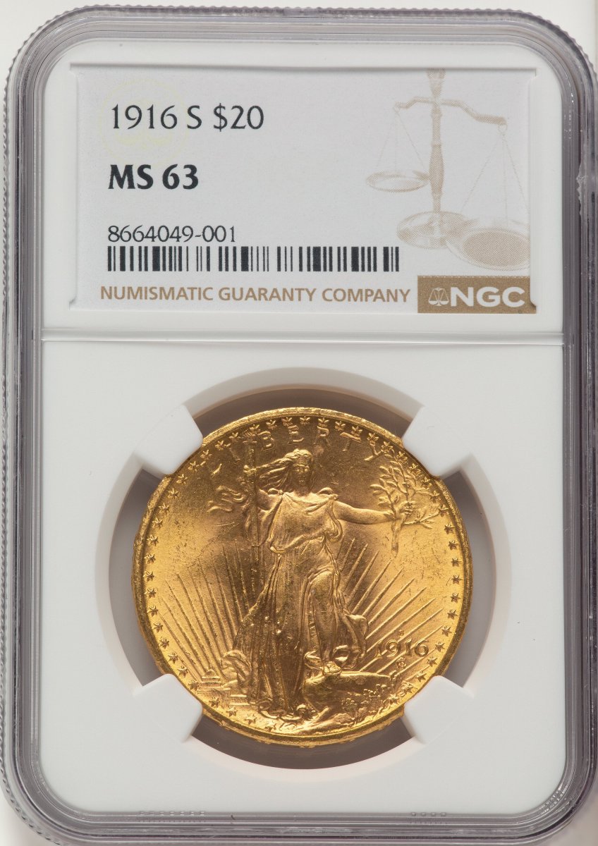 1916-S Saint-Gaudens Double Eagles (1916-S $20)
