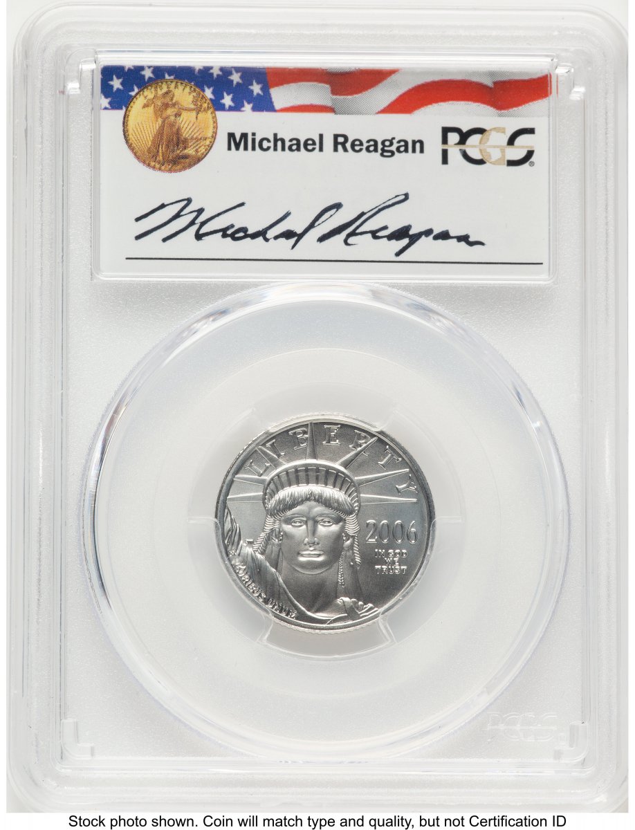 2006-W Modern Bullion Coins (2006-W Burnished Platinum Eagle 1/4 oz Reagan Legacy Series Michael Reagan)