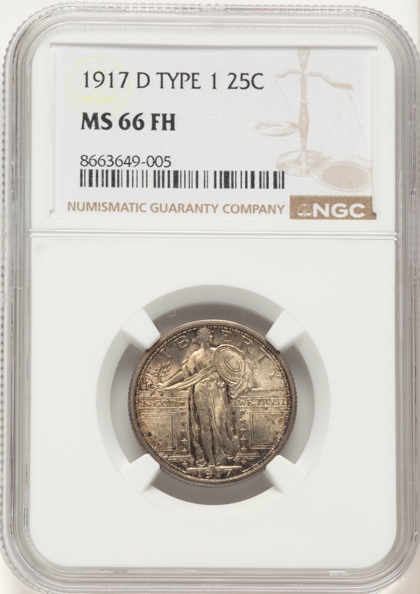 1917-D Standing Liberty Quarters (1917-D Type One, FH)