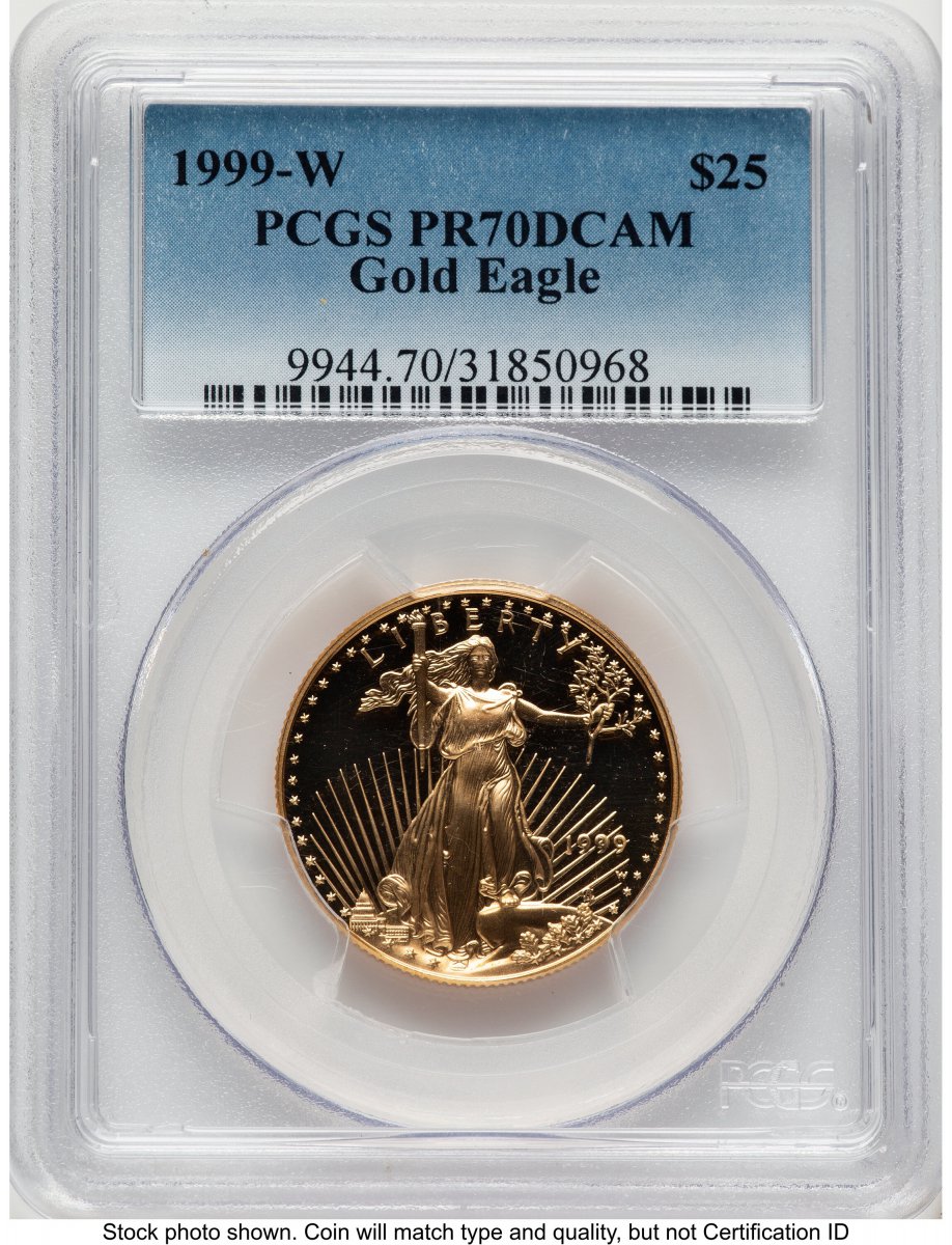 1999-W Modern Bullion Coins (1999-W Proof Gold Eagle 1/2 oz Blue Gradient)