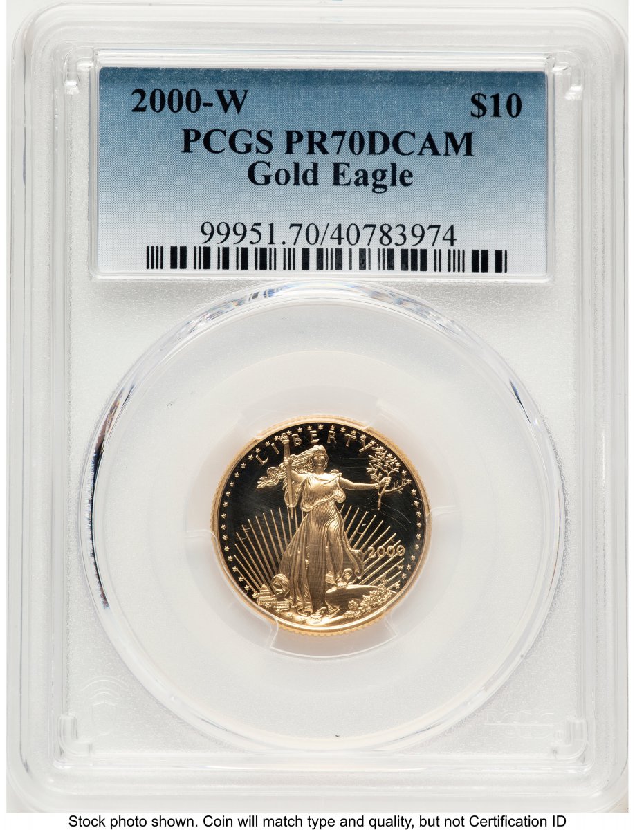 2000-W Modern Bullion Coins (2000-W Proof Gold Eagle 1/4 oz Blue Gradient)