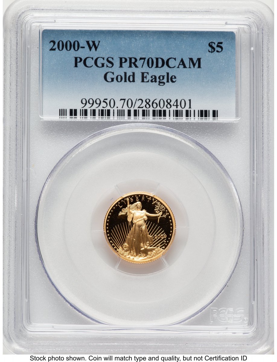 2000-W Modern Bullion Coins (2000-W Proof Gold Eagle 1/10 oz Blue Gradient)