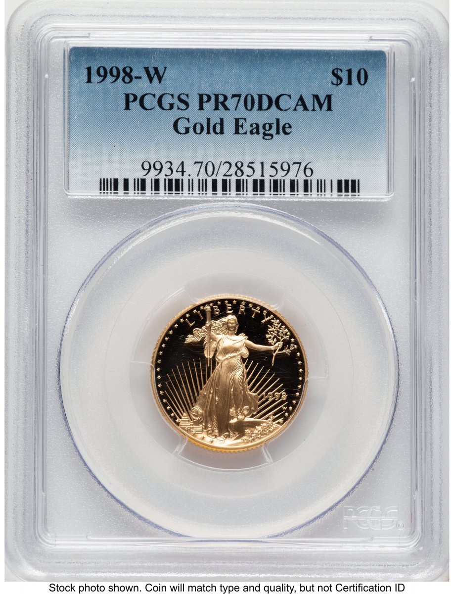 1998-W Modern Bullion Coins (1998-W Proof Gold Eagle 1/4 oz Blue Gradient)