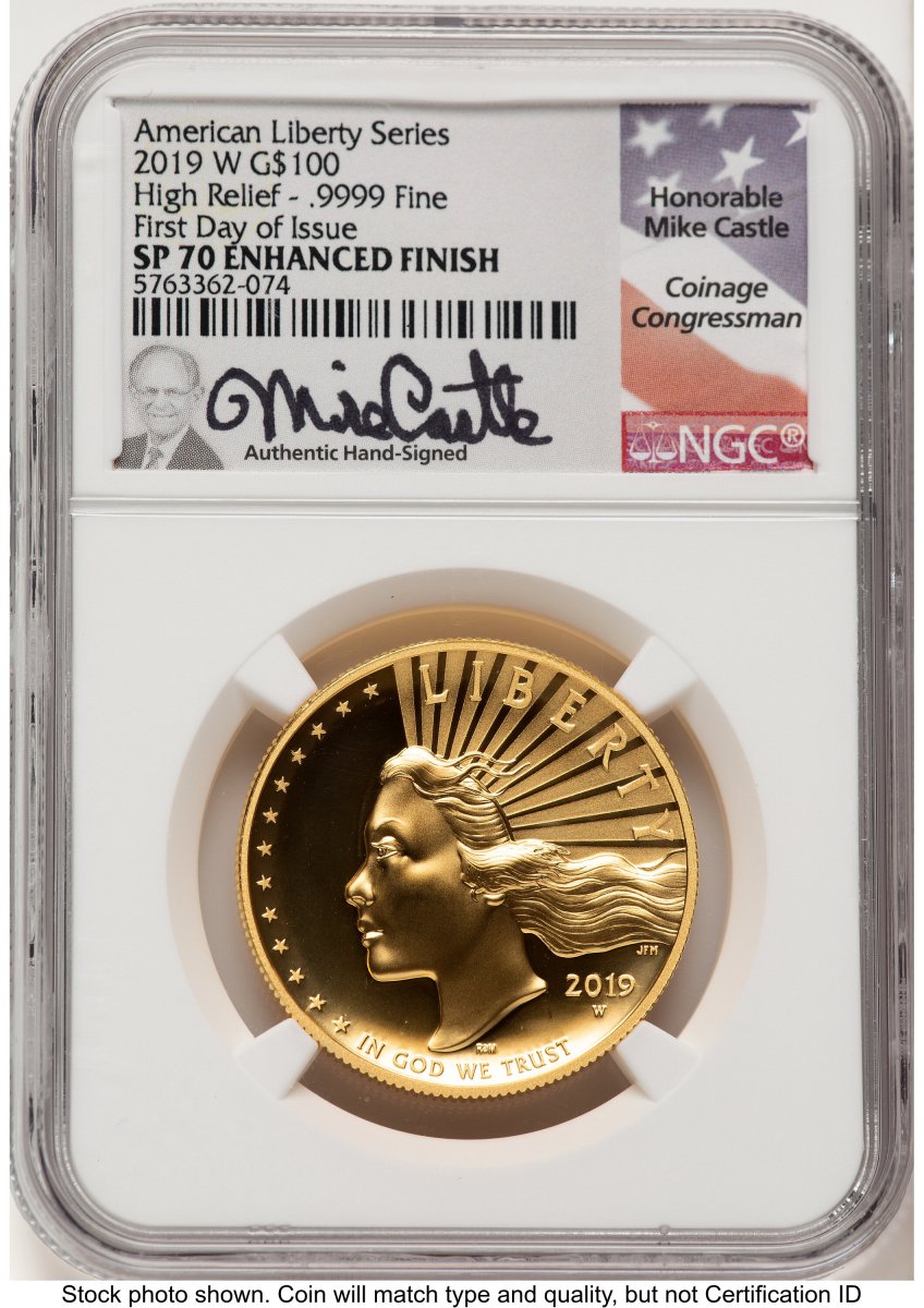 2019-W Modern Bullion Coins (2019-W G$100 American Liberty High Relief, Enhanced FDI Mike Castle)