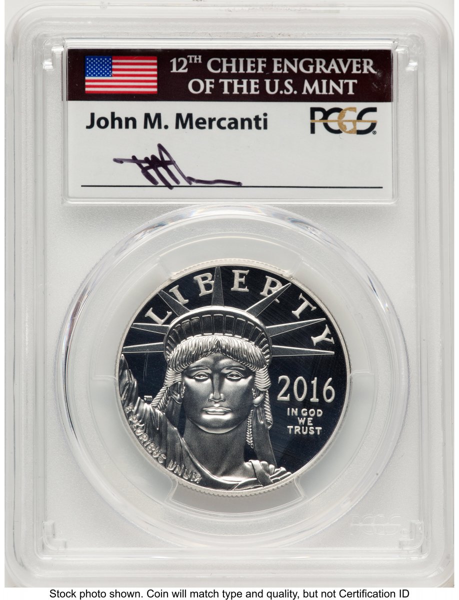 2016-W Modern Bullion Coins (2016-W Proof Platinum Eagle 1 oz FDI John Mercanti)
