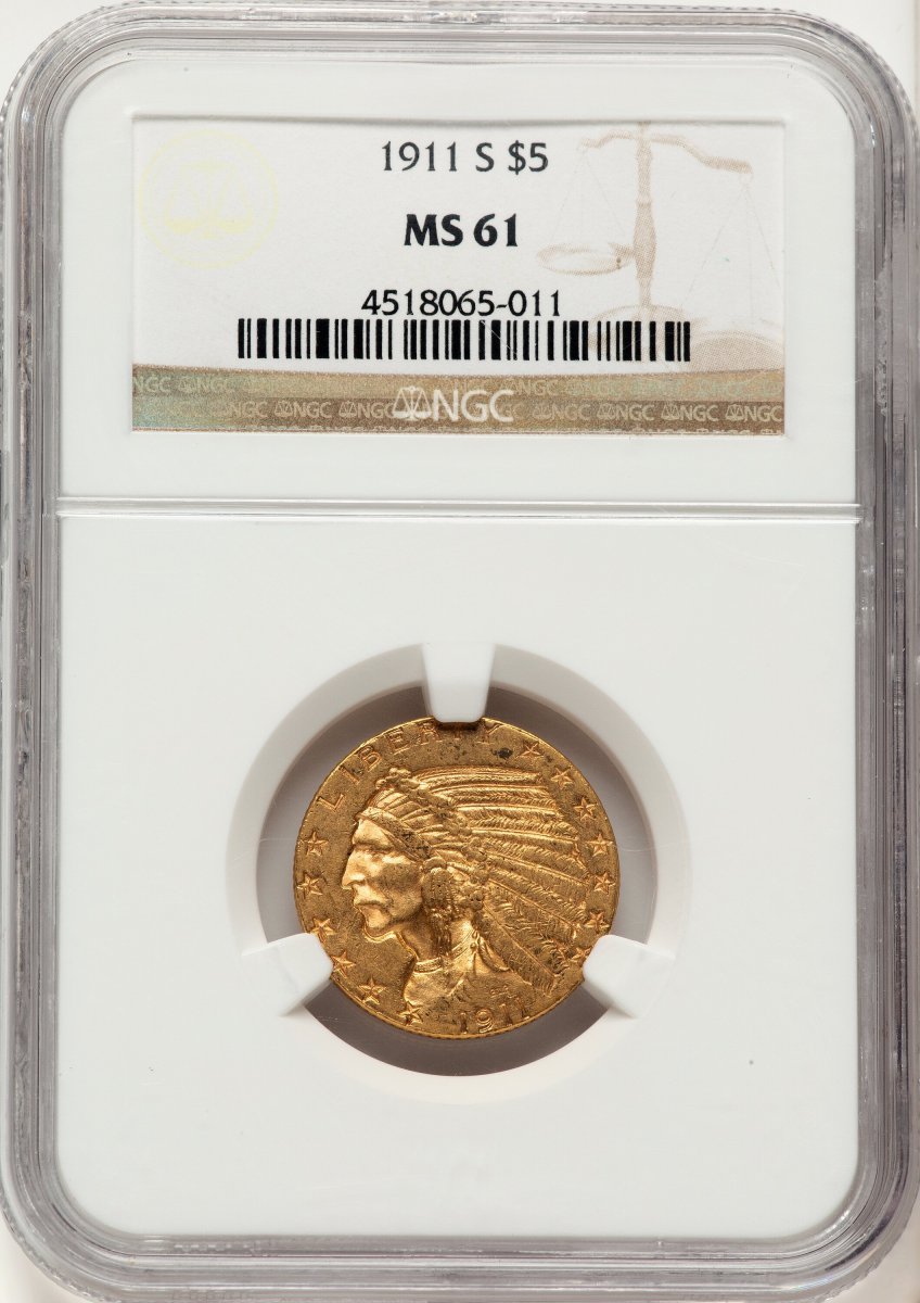 1911-S Indian Half Eagles (1911-S $5)