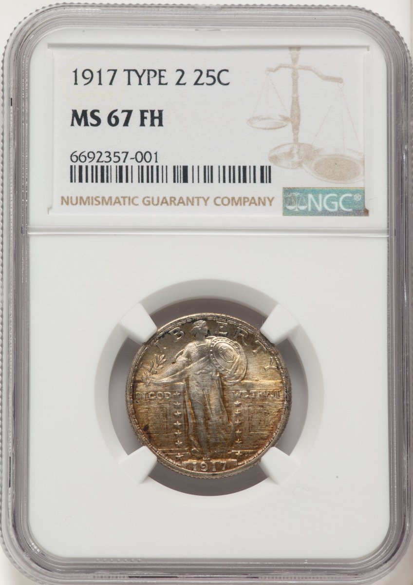 1917 Standing Liberty Quarters (1917 25C Type Two, FH)