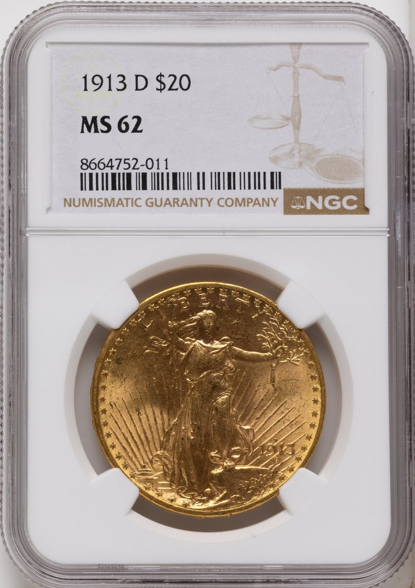 1913-D Saint-Gaudens Double Eagles (1913-D $20)