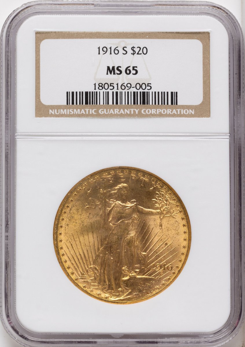 1916-S Saint-Gaudens Double Eagles (1916-S $20)
