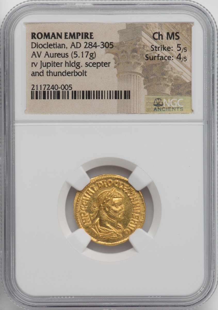AD 284-305 World Coins (Diocletian (AD 284-305). AV aureus. NGC Choice MS.)