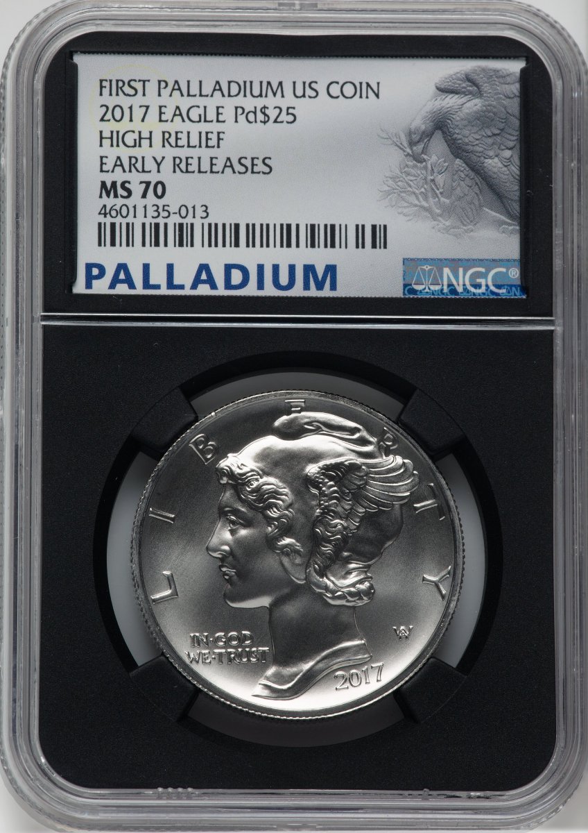 2017 Modern Bullion Coins (2017 $25 Palladium, High Relief, First Strike,  MS)