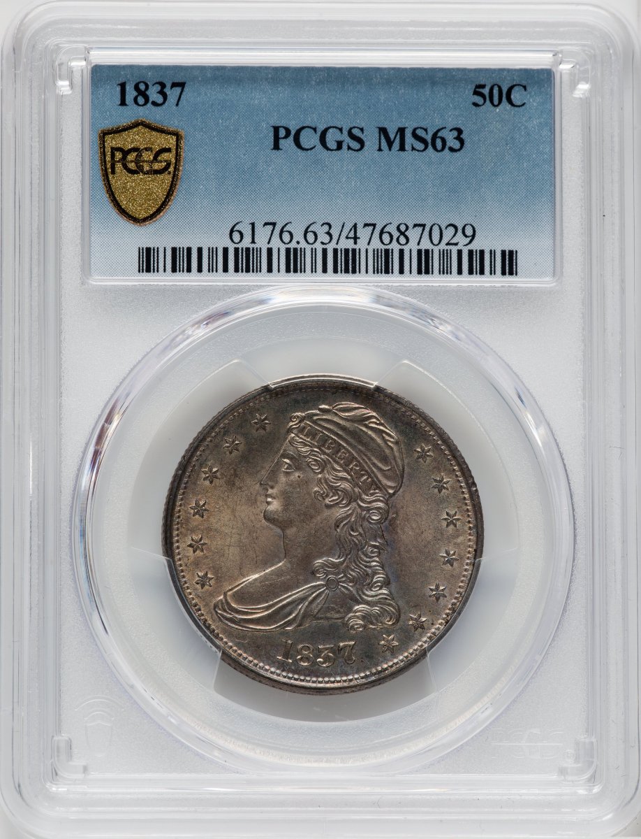 1837 Reeded Edge Half Dollars (1837 50C Reeded Edge, MS PCGS Secure)