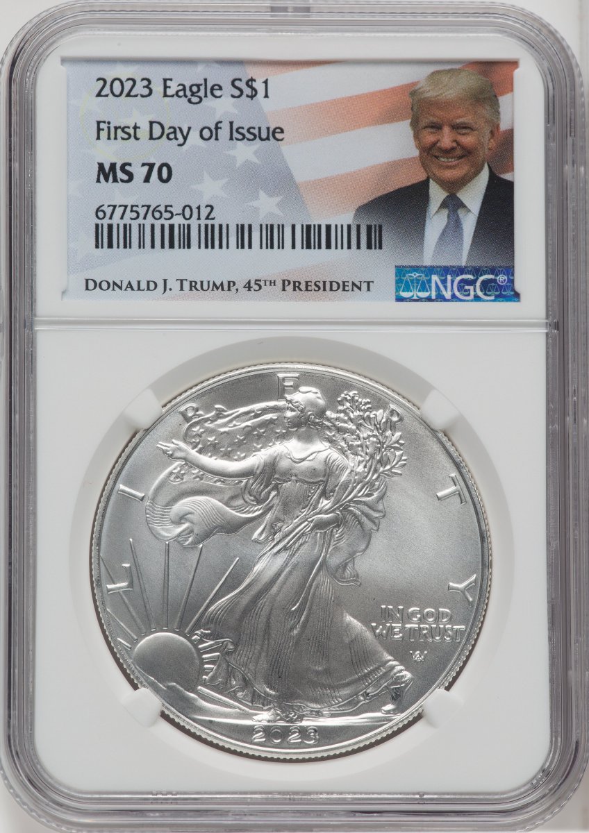 2023 Modern Bullion Coins (2023 Silver Eagle FDI Trump Label)