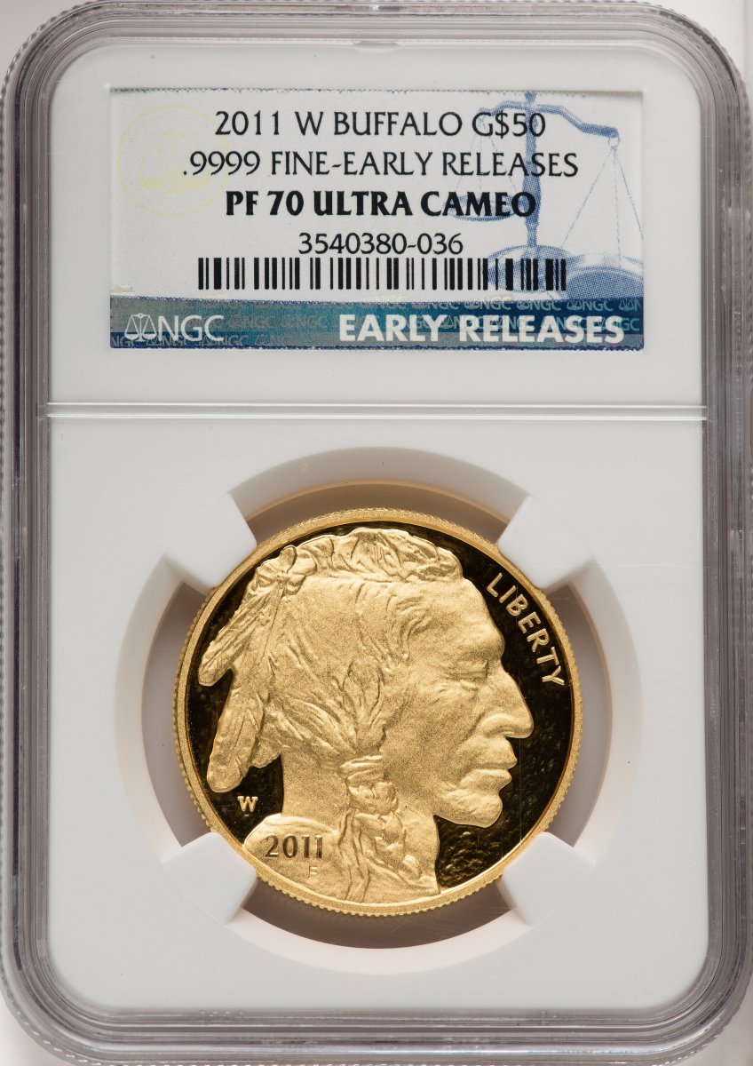2011-W Modern Bullion Coins (2011-W $50 One-Ounce Gold Buffalo First Strike, DC ER Blue)