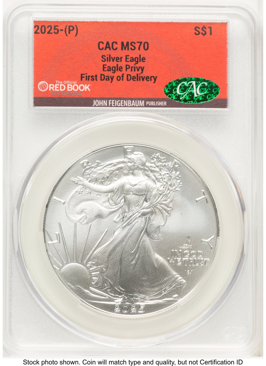 2025(-P) Modern Bullion Coins (2025 Silver Eagle (Privy Mark) First Day of Delivery Red Book)